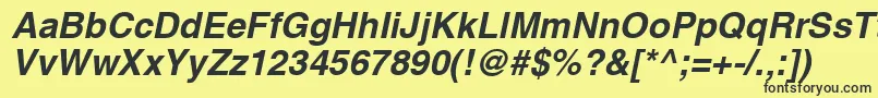 HelveticaРџРѕР»СѓР¶РёСЂРЅС‹Р№Oblique Font – Black Fonts on Yellow Background