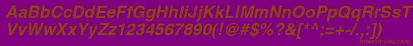 HelveticaРџРѕР»СѓР¶РёСЂРЅС‹Р№Oblique Font – Brown Fonts on Purple Background