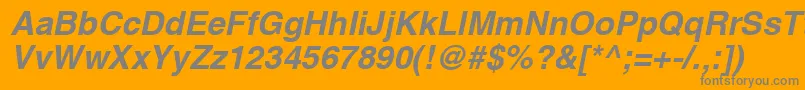 HelveticaРџРѕР»СѓР¶РёСЂРЅС‹Р№Oblique Font – Gray Fonts on Orange Background