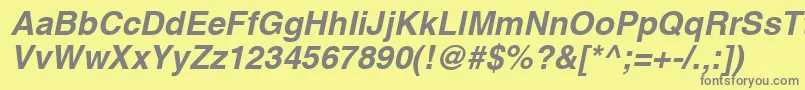 HelveticaРџРѕР»СѓР¶РёСЂРЅС‹Р№Oblique Font – Gray Fonts on Yellow Background