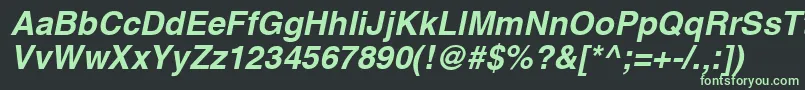 HelveticaРџРѕР»СѓР¶РёСЂРЅС‹Р№Oblique Font – Green Fonts on Black Background