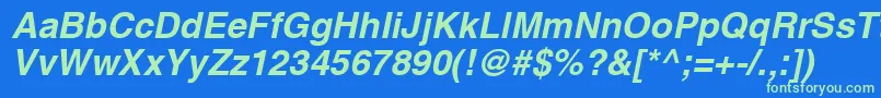 HelveticaРџРѕР»СѓР¶РёСЂРЅС‹Р№Oblique Font – Green Fonts on Blue Background