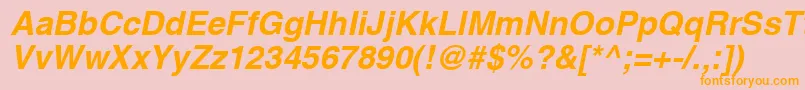HelveticaРџРѕР»СѓР¶РёСЂРЅС‹Р№Oblique Font – Orange Fonts on Pink Background