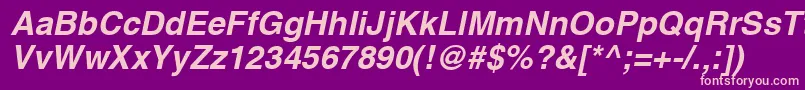 HelveticaРџРѕР»СѓР¶РёСЂРЅС‹Р№Oblique Font – Pink Fonts on Purple Background