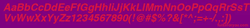 フォントHelveticaРџРѕР»СѓР¶РёСЂРЅС‹Р№Oblique – 紫の背景に赤い文字