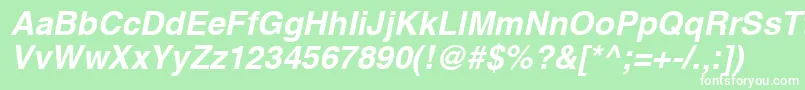 HelveticaРџРѕР»СѓР¶РёСЂРЅС‹Р№Oblique Font – White Fonts on Green Background