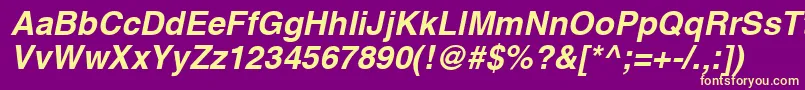 HelveticaРџРѕР»СѓР¶РёСЂРЅС‹Р№Oblique Font – Yellow Fonts on Purple Background