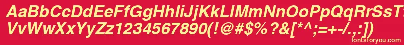 HelveticaРџРѕР»СѓР¶РёСЂРЅС‹Р№Oblique Font – Yellow Fonts on Red Background