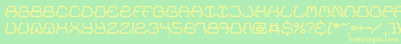 UpraiseBrk-fontti – keltaiset fontit vihreällä taustalla