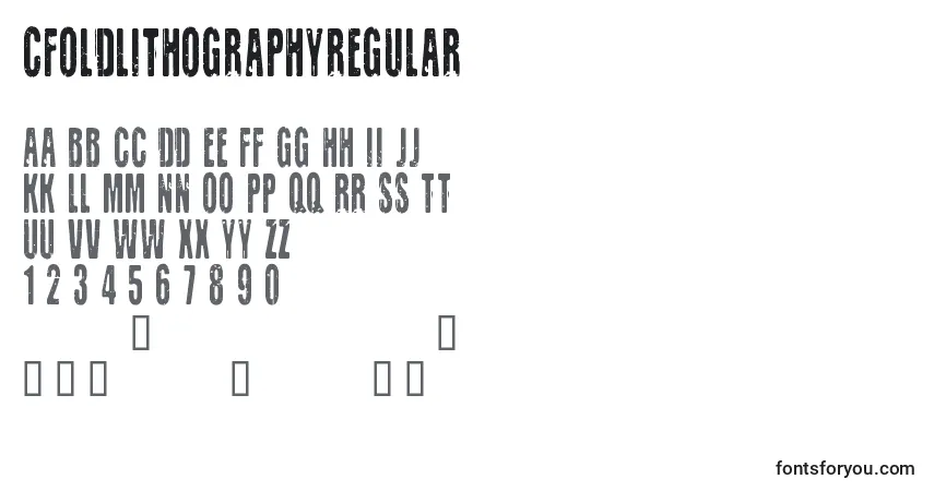Schriftart CfoldlithographyRegular – Alphabet, Zahlen, spezielle Symbole