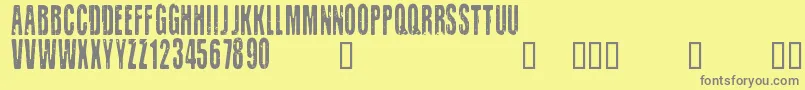 Fonte CfoldlithographyRegular – fontes cinzas em um fundo amarelo