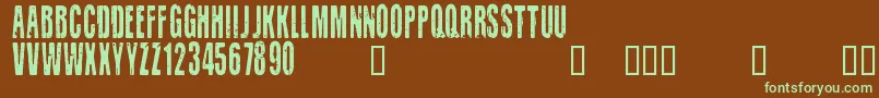 CfoldlithographyRegular Font – Green Fonts on Brown Background