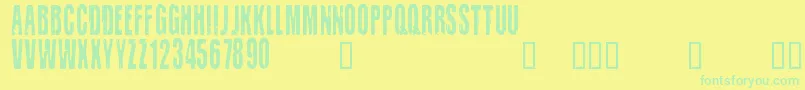 CfoldlithographyRegular Font – Green Fonts on Yellow Background