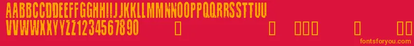 CfoldlithographyRegular Font – Orange Fonts on Red Background