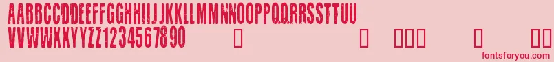 CfoldlithographyRegular Font – Red Fonts on Pink Background
