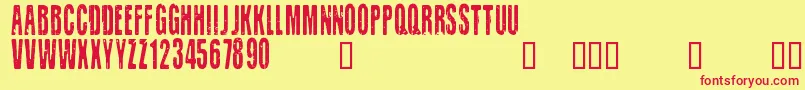 CfoldlithographyRegular Font – Red Fonts on Yellow Background