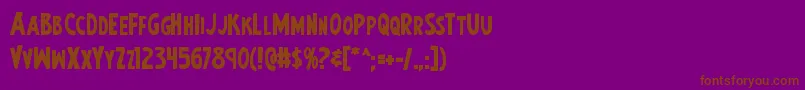 Шрифт Earthsmightiestbold – коричневые шрифты на фиолетовом фоне