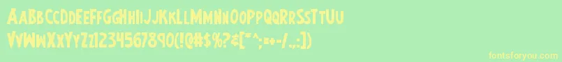 Earthsmightiestbold Font – Yellow Fonts on Green Background