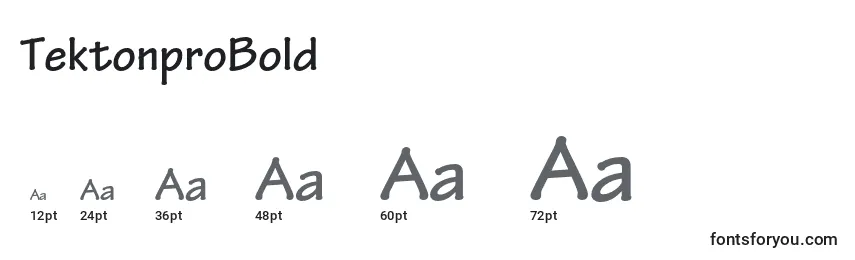 TektonproBold Font Sizes