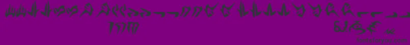 フォントNalHuttese – 紫の背景に黒い文字