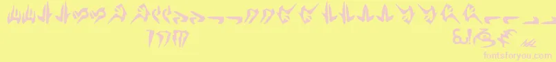 NalHuttese Font – Pink Fonts on Yellow Background