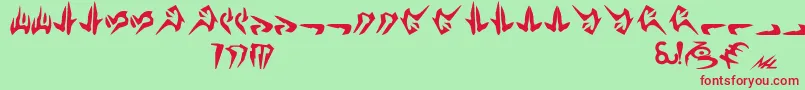 NalHuttese Font – Red Fonts on Green Background