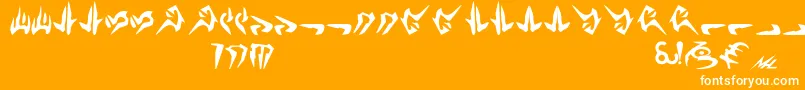 フォントNalHuttese – オレンジの背景に白い文字