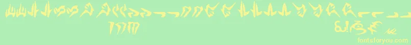 NalHuttese Font – Yellow Fonts on Green Background