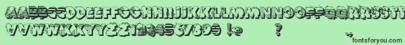 Шрифт VtksReversoOptionB – чёрные шрифты на зелёном фоне