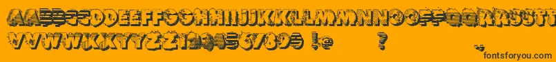 Шрифт VtksReversoOptionB – чёрные шрифты на оранжевом фоне