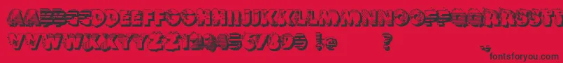 フォントVtksReversoOptionB – 赤い背景に黒い文字