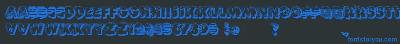 VtksReversoOptionB-Schriftart – Blaue Schriften auf schwarzem Hintergrund