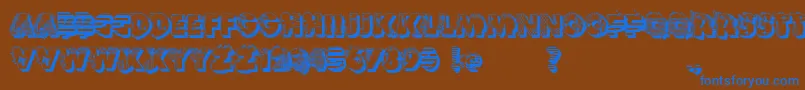フォントVtksReversoOptionB – 茶色の背景に青い文字