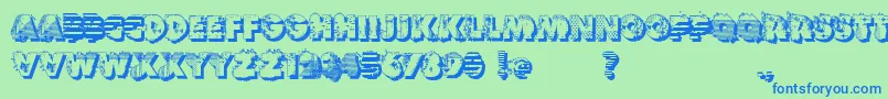 フォントVtksReversoOptionB – 青い文字は緑の背景です。