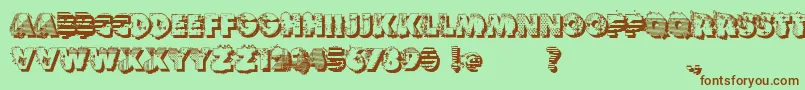 VtksReversoOptionB-fontti – ruskeat fontit vihreällä taustalla
