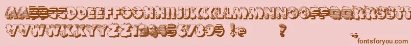 Fonte VtksReversoOptionB – fontes marrons em um fundo rosa