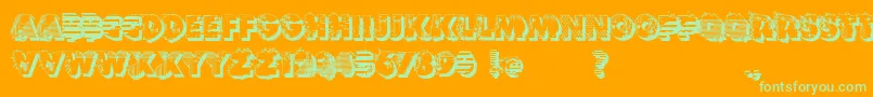 Шрифт VtksReversoOptionB – зелёные шрифты на оранжевом фоне