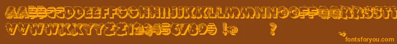 VtksReversoOptionB-Schriftart – Orangefarbene Schriften auf braunem Hintergrund