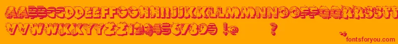 Шрифт VtksReversoOptionB – красные шрифты на оранжевом фоне