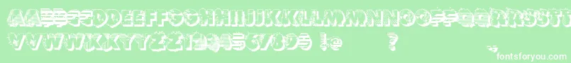 Шрифт VtksReversoOptionB – белые шрифты на зелёном фоне
