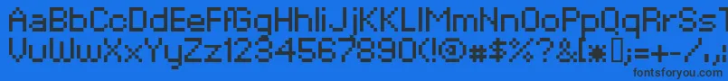 XpaiderPixelExplosion02 Font – Black Fonts on Blue Background