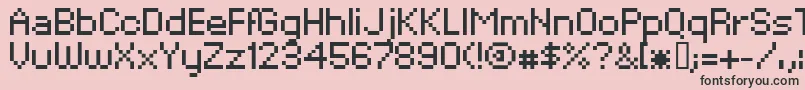 フォントXpaiderPixelExplosion02 – ピンクの背景に黒い文字