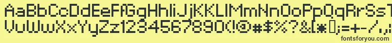 XpaiderPixelExplosion02 Font – Black Fonts on Yellow Background
