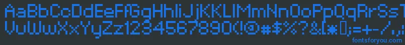 XpaiderPixelExplosion02 Font – Blue Fonts on Black Background