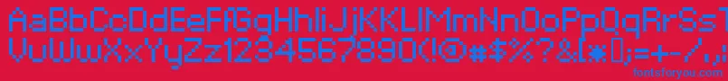 XpaiderPixelExplosion02 Font – Blue Fonts on Red Background