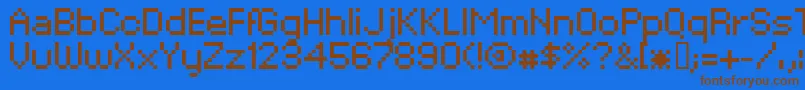 XpaiderPixelExplosion02 Font – Brown Fonts on Blue Background