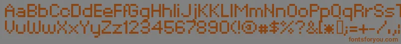 XpaiderPixelExplosion02 Font – Brown Fonts on Gray Background