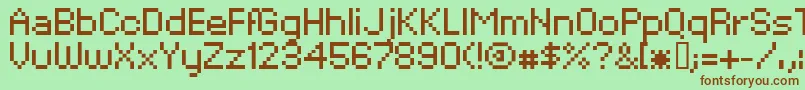 XpaiderPixelExplosion02 Font – Brown Fonts on Green Background