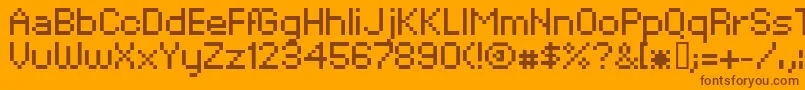 XpaiderPixelExplosion02 Font – Brown Fonts on Orange Background