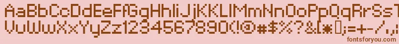XpaiderPixelExplosion02 Font – Brown Fonts on Pink Background